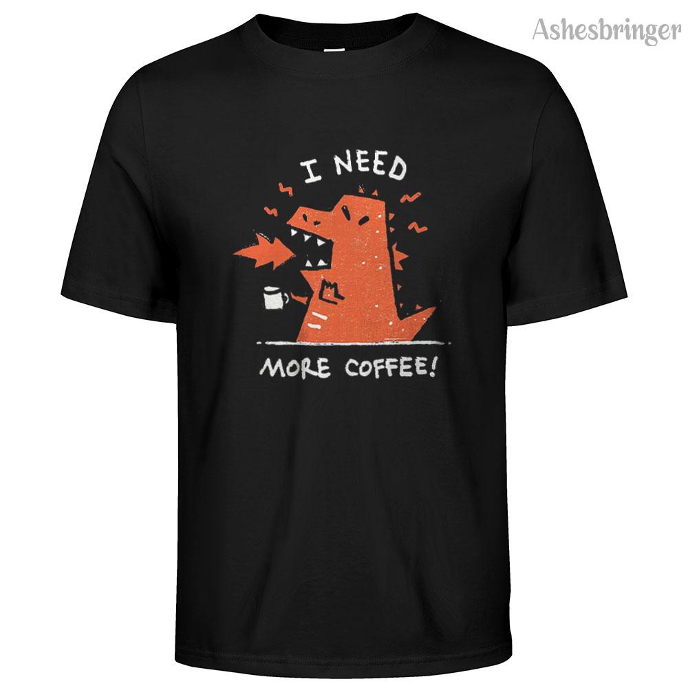 Mens Cotton I Need Coffee Graphic Funny T Shirt Street Casual Style Tee for Men and Women