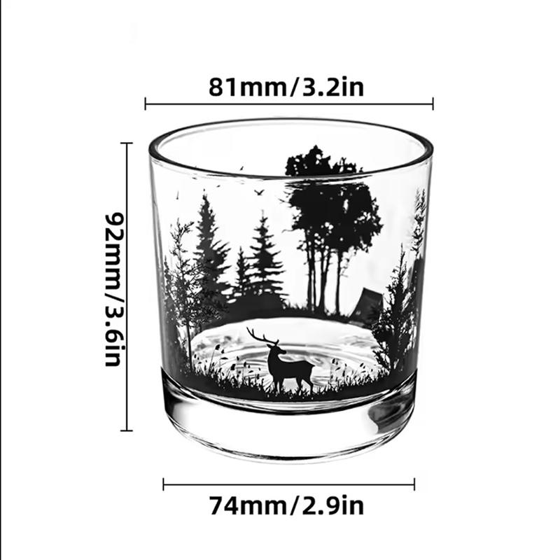 10.3oz 300ml Creative Silhouette Wine Glass Cup Iceberg Patterned Glass Cup Household Whiskey Glass Drinking Glasses Coffee Mug 300ml