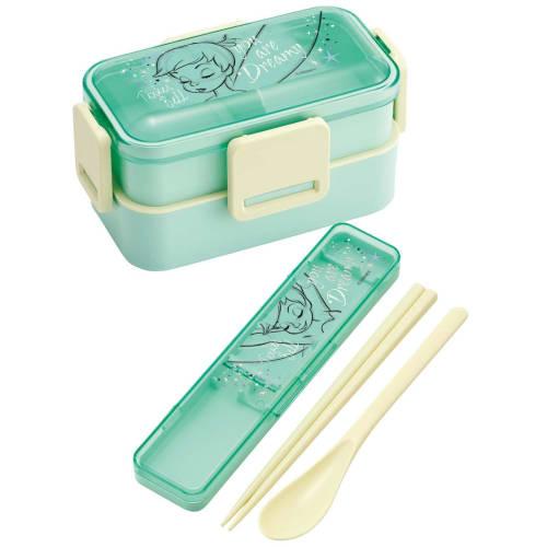 Skater Chopsticks and Spoon Set, Bento Box, Adult, Antibacterial, Combo Set, 18cm, Non-Clinking, Made In Japan, Disney, Peter Pan, Tinker Bell, CCS3SA