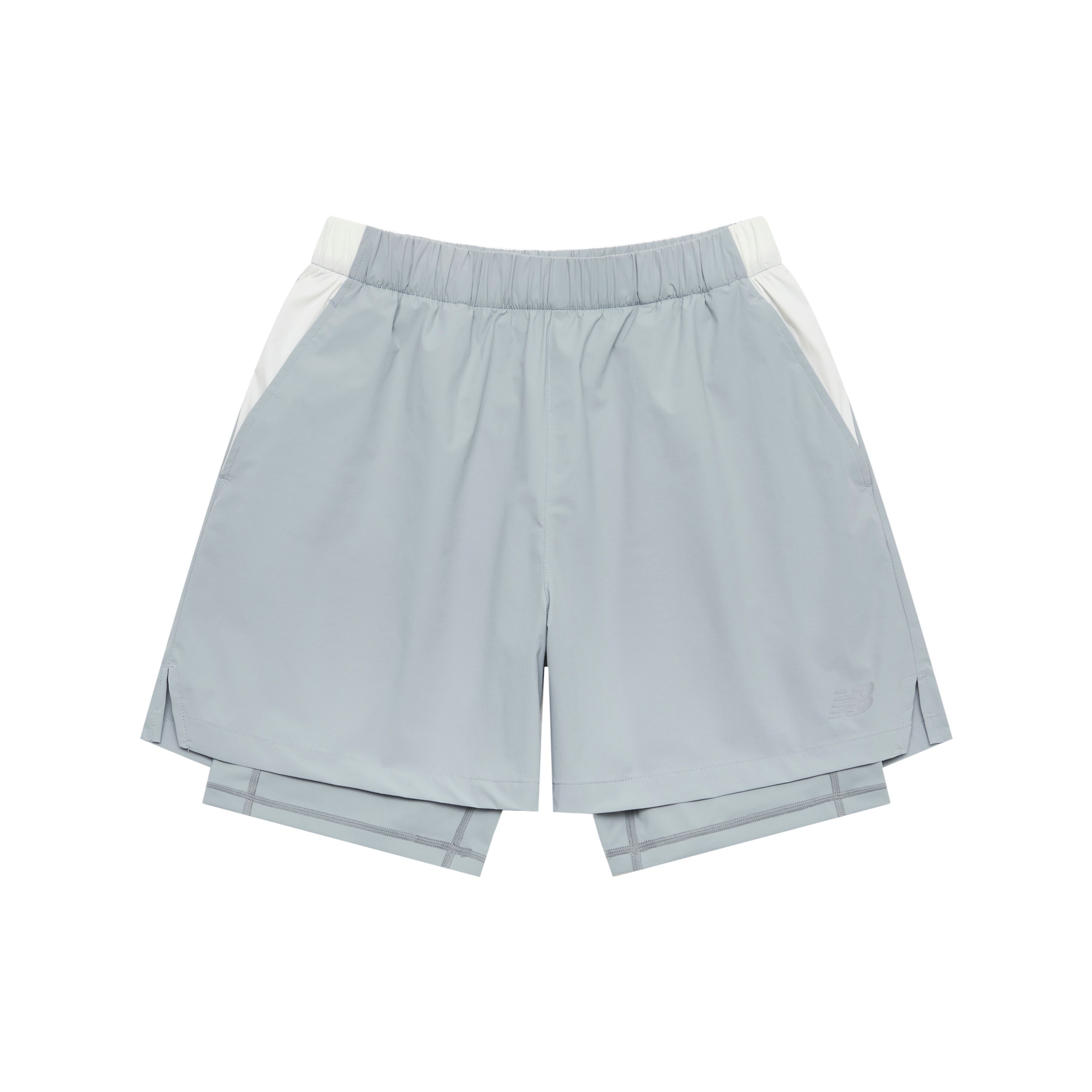 

New Balance Hypersports Designer Series Colorblock Logo Elastic Waist Running Shorts Unisex Bottoms Grey NVE25121-GR