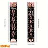 2pcs Hanging Banner 21st Birthday Pink Rose Gold Confetti 12x70.8in Polyester