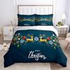 Christmas Series Quilt Cover Pillowcase Digital Printing Three-Piece Set, Bedding