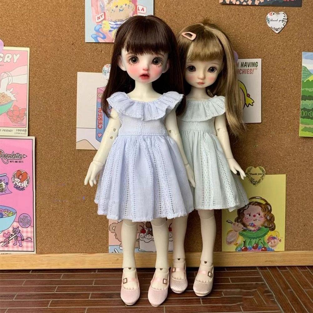 Mini Long Sleeveless Dresses Handmake Floral Print Skirt for 1/6 BJD 30cm Dolls