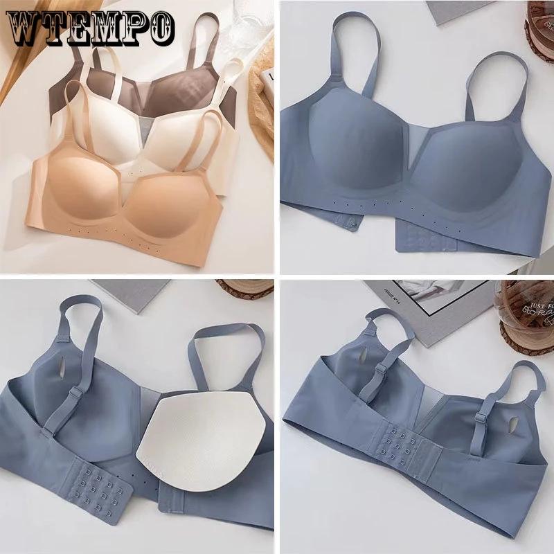 Bezešvá podprsenka Dámské 3D měkké podpůrné spodní prádlo Bez kostic Stahovací Tenká Lingerie Push Up Sexy Neviditelná Braletka