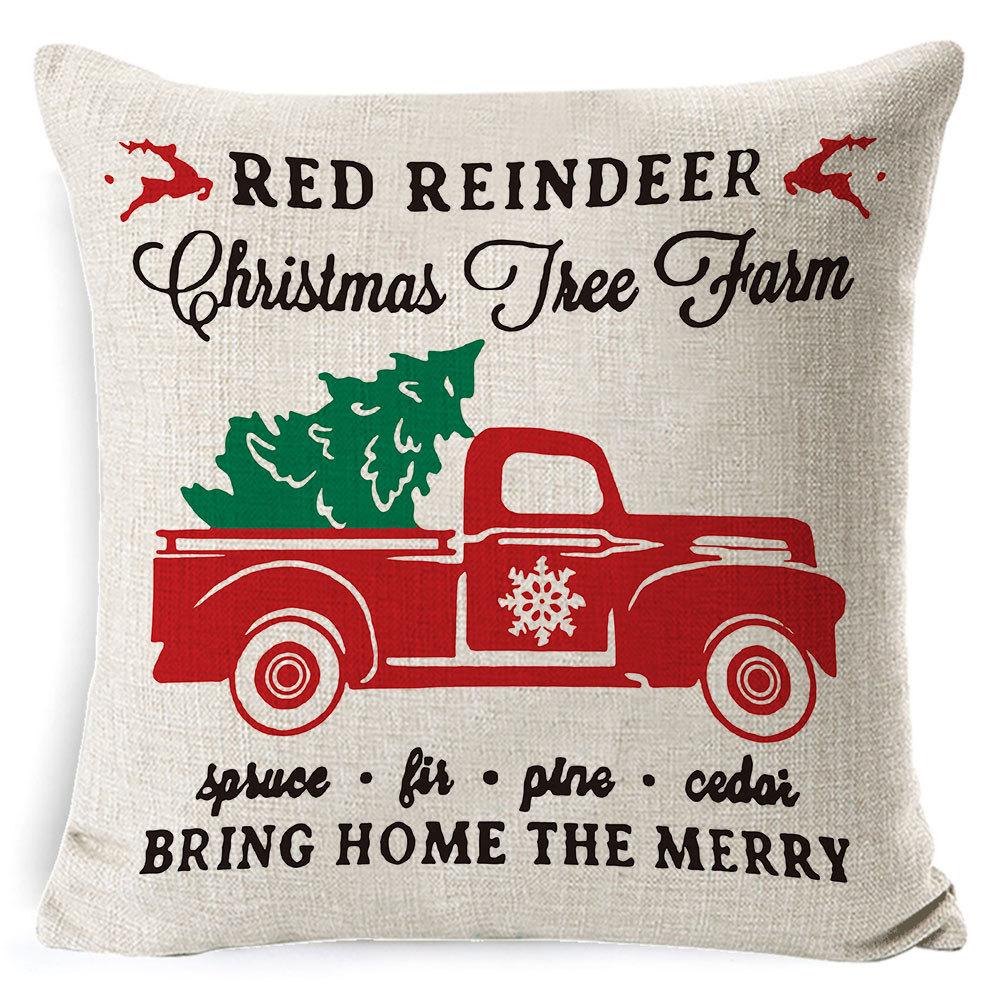 Christmas Pillowcase Gray and White Plaid Office Lumbar Support Home Bedside Cushion Car Neck Cushion