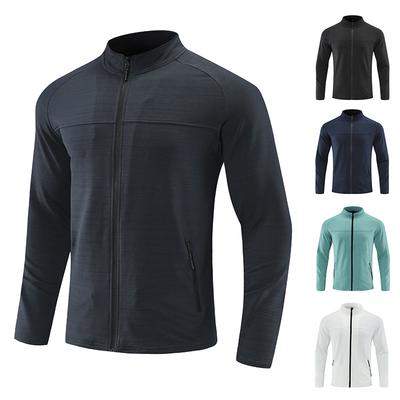 Autumn Outdoor Long Sleeved Stand Up Collar Jacket for Sports, Fitness, Running, Stretch, Breathable, Fast Drying Cardigan Jacket