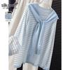 Women's Round Neck Color-Block Striped Knit Sweater