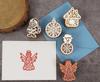 IBA Indianbeautifulart Textile Printing Block Christmas Theme Ornaments Hand Carved Wooden Stamp Wood Block Printing Textile