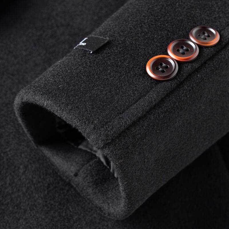 FAPAI.EC Herren Zweireihiger Wollmischmantel