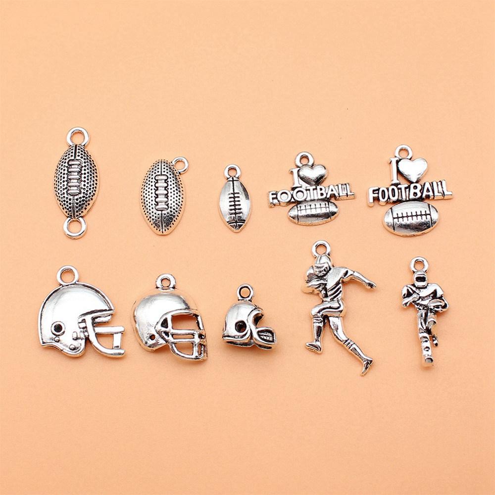 Soccer Football Charms School Pendants For Sports Themed Jewelry Making 1 Set