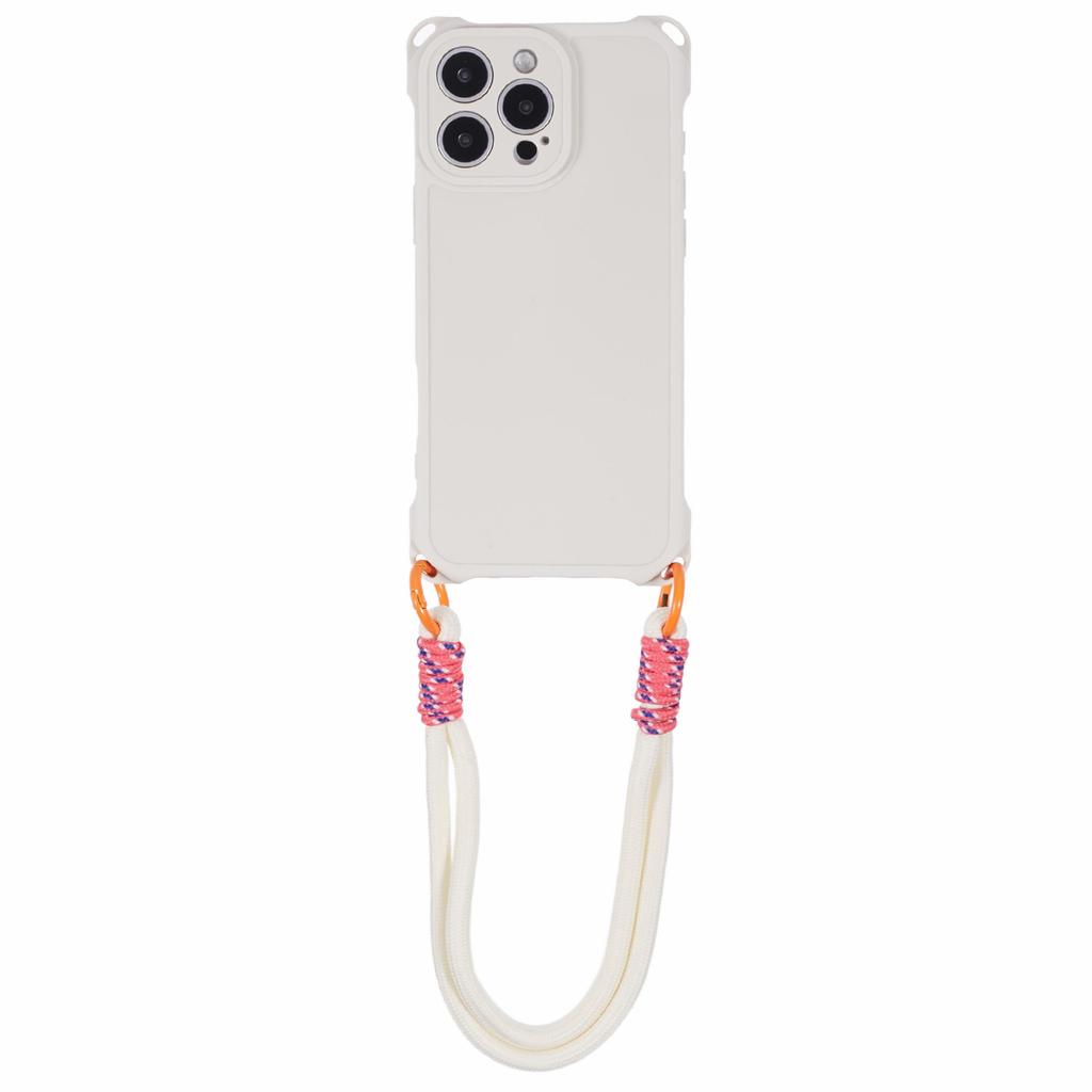 For iPhone 16 Pro Case Reinforced Corner Shockproof TPU Phone Cover with Wrist Strap