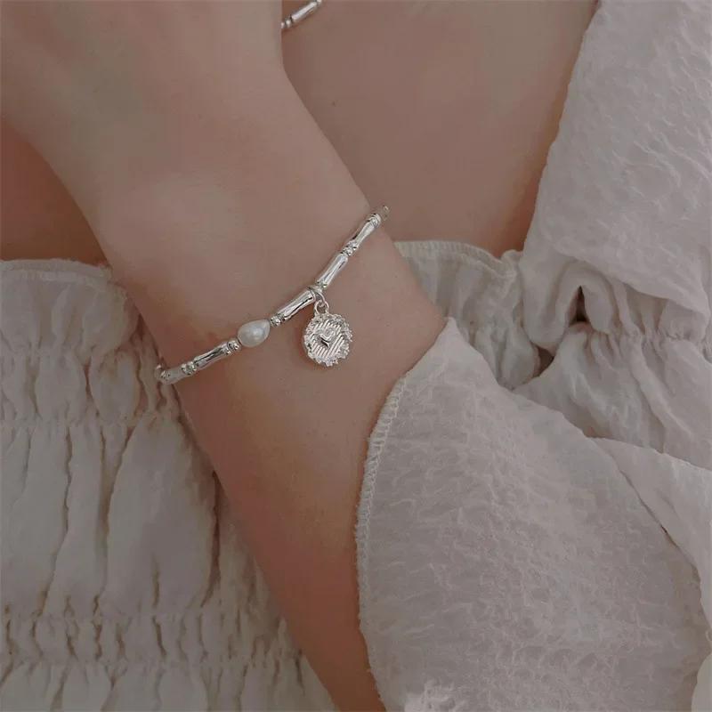 925 Silber Armband Teilweise Perlen Knoten Armbänder für Damen Mode Luxus Design Perlen Charm Armband Party Schmuck