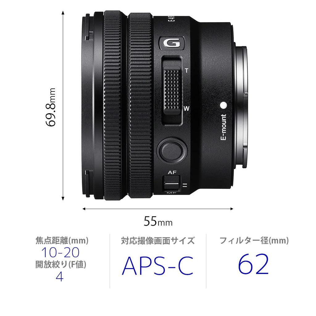 SONY SELP1020G Zoom E PZ F4 G Genuine Lens for Digital SLR Cameras Wide-Angle Lens, APS-C 10-20mm Lens, [E-Mount]