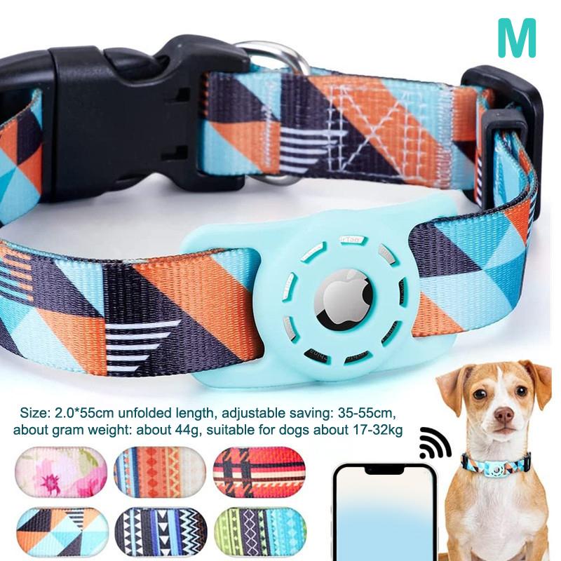 

S/M/L Цифровая печать Ошейник для Airtag Регулируемый Ошейник-ожерелье для щенка котенка с держателем Apple Airtag Защита от потери Ошейник для собаки Полиэстер Аксессуары для питомцев as the picture