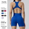 European and American Style Seamless One-Piece Yoga Suit with Beautiful Back and Hip Lift, Women's Shorts Fitness Outfit