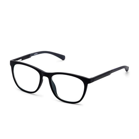 Intellilens | Zero Power Blue Cut Computer Glasses | Anti Glare, Lightweigh | UV Protection Specs | Unisex | Matte Black | Round | Medium