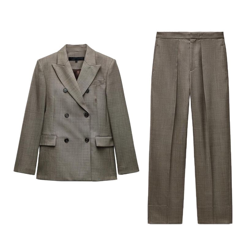 Spring New Women's Clothing Silm Suit Outwear 9901261 Wool Blend Casual Pleated Pants 9879261