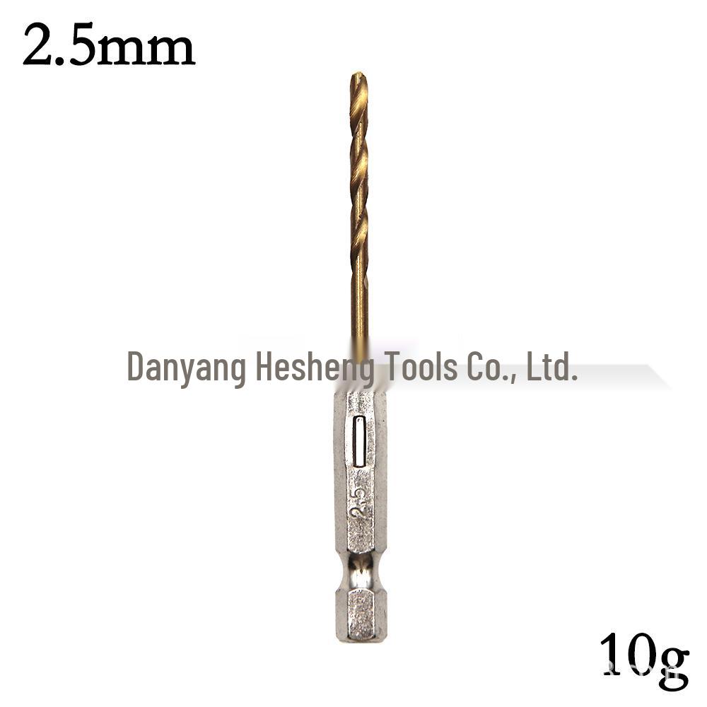 13PC Hexagonal Handle Titanium-Plated Twist Drill Bit Set (1.5-6.5mm) for Electric Drills and Screwdrivers