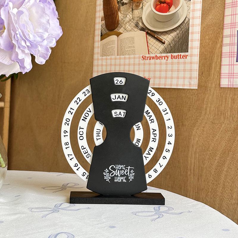 Ferris Wheel Desktop Moon Calendar: Manual Rotation Home Office Ornament with Advanced Design.