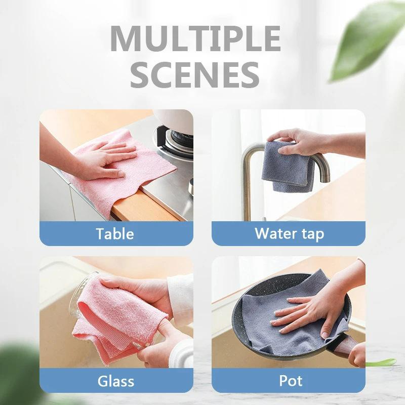 Tear-Off Cleaning Cloth Roll Durable Reusable Dish Towel For Kitchen Greaseproof And Quick Drying Microfiber Hand-Tear Rags