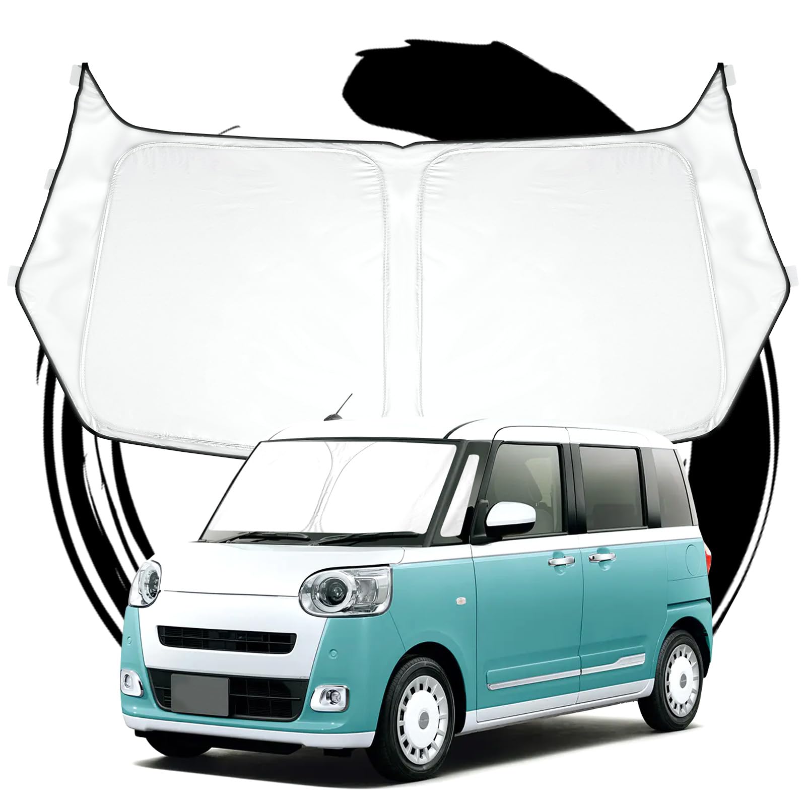 

Ruiya Sunshade for 2022 Daihatsu Move Canvas Windshield Car Sunshade with UV Sunshade for Car No Suction Cups Genuine Custom Part (LA850/LA860S),