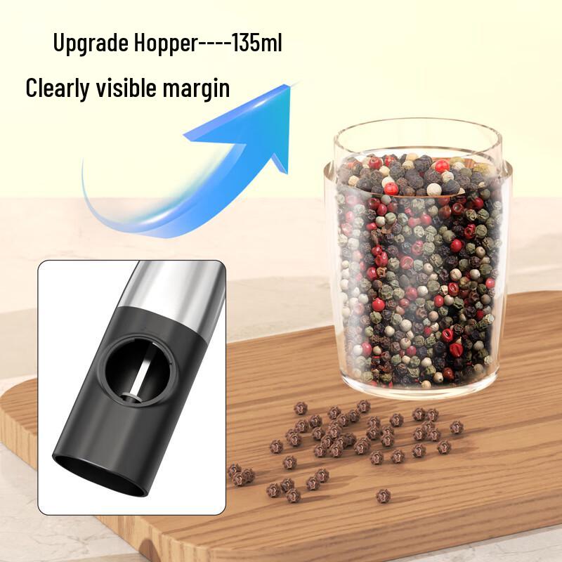 CLITON Rechargeable Stainless Steel Electric Pepper Grinder