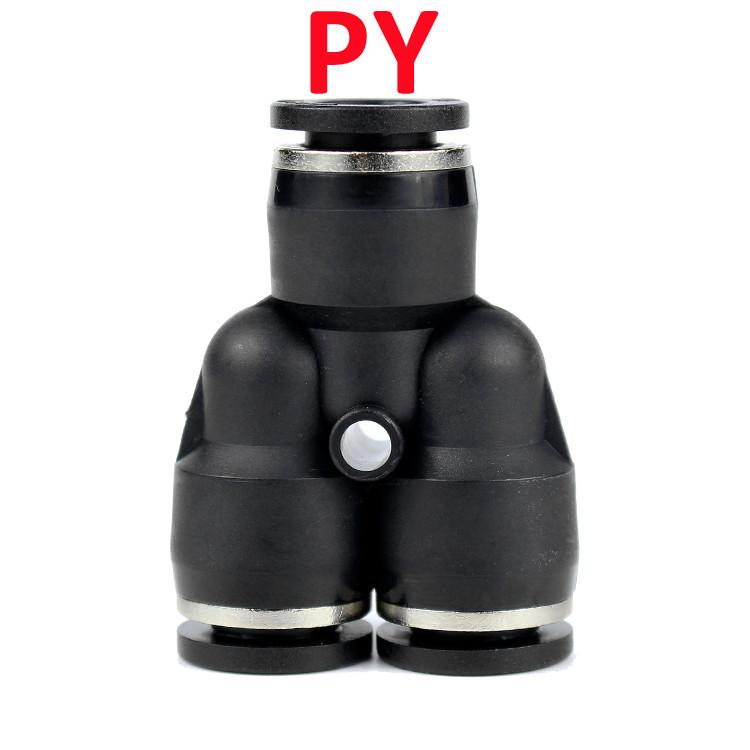 High Quality Black Pneumatic Fitting Pipe Connector Tube Air Quick Fittings 3/4/6/8/10/12/14/16mm PU PY PK PE PV SA HVFF  PZA PM