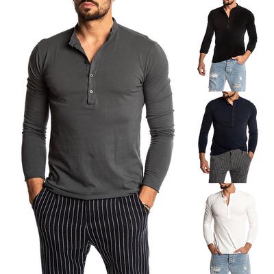 mens henley long sleeve slim fit