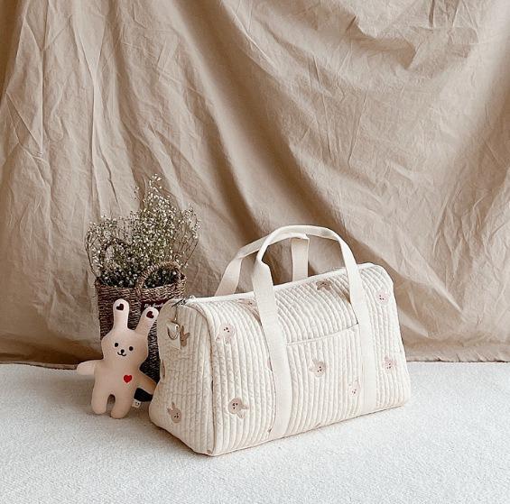 Korean INS-Style Embroidered Travel Bag: Large Capacity, Lightweight, Versatile Handbag