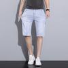 New Summer Men's Denim Cropped Pants Casual Shorts High Waist Mid-trousers