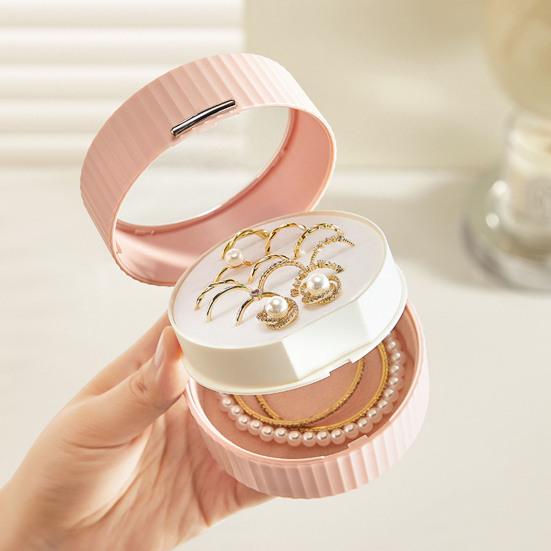 

Коробка для хранения ювелирных изделий Yousheng, органайзер для колец и ожерелий, большая вместимость, портативная, компактная, маленькая шкатулка для ювелирных изделий с ручкой для переноски