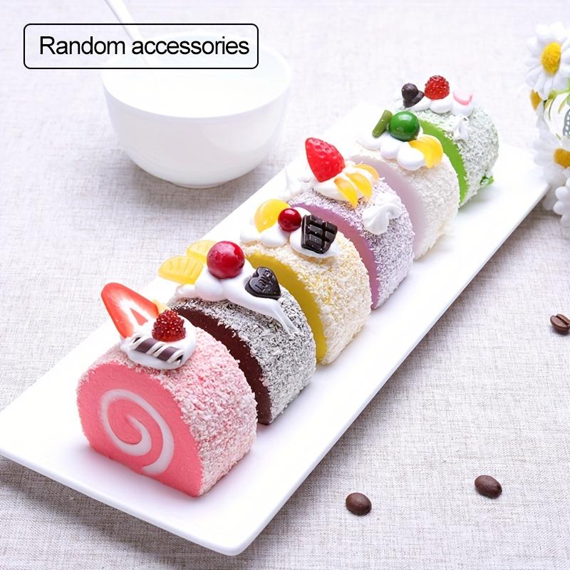 

6PCS Simulation Cake Food Model Fake Cake Dessert Artificial Faux Swiss Rolls Home Kitchen Decoration Display Photography Props