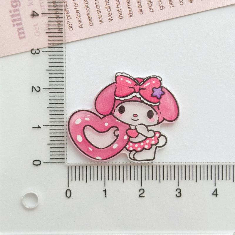 10Pcs New Acrylic Kawaii Cartoon Anime Summer Fun Series Clip Book Diy Jewelry Party Children Gift Hairpin Accessories A105