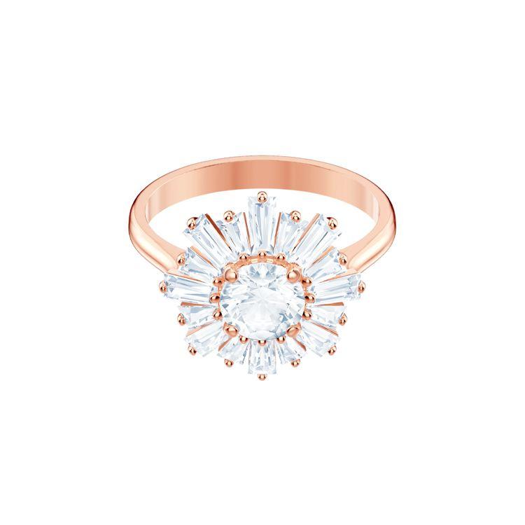 

Swarovski Sunshine Sunflower Rose Gold Crystal Ring Women ring 5474918 Box (Random Color),58