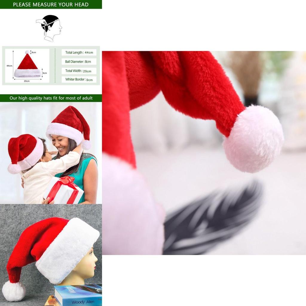 Classic Red And White Unisex Christmas Hat For Adults And Kids Holiday Party