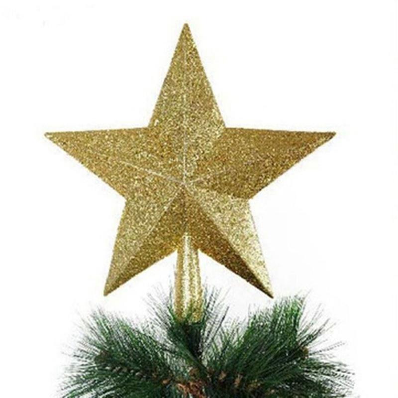 Christmas Tree Top Star Festive Five-Pointed Star Accessorie Home Decoration Reusable Party Supplies Xmas New Year's Ornament