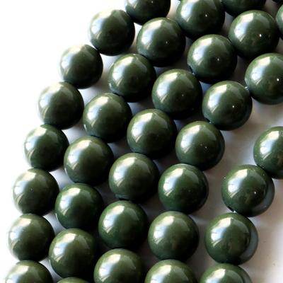[GOLD STONE] Green Beitou Stone Strand, 40cm, from Taiwan, Negative Ion Measured, Radium Green Hokutolite, 10mm