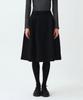 Mais Black Uneven Midi Skirt