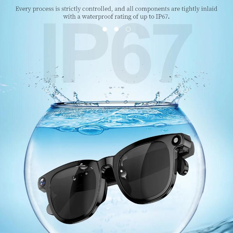 Multifunctional Smart Glasses 4K HD Object Recognition Photo Video Anti-shake 800w Camera Al Conversation Translation Smart Sunglasses IP67 Waterproof