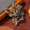 Retro Klassisch Damen Herren Fuchs Vollkristall Broschen Abzeichen Vintage Dame Schwerindustrie Tier Strass Anzug Mantel Anstecknadel Korsagen