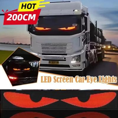 LED Truck Car Devil Eye Light APP Remote Control Large Screen Custom Text Animation Pattern Lighting Display For Windshield
