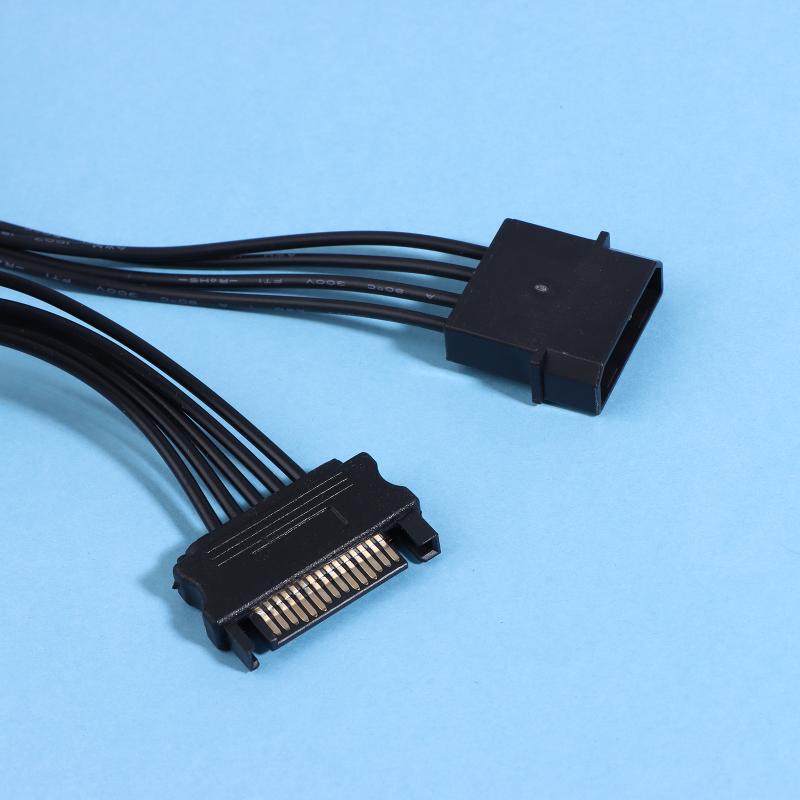 15Pin Sata/4Pin Power Supply Splitter Cable Hard Drive 1 Male To 5 Female Extension Power Cord For Diy Pc Sever