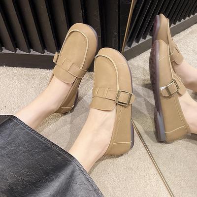 Modische Schuhe Frau Ballerinas Runde Zehenpartie Lässige Damen-Sneakers Slipper Loafer Fell Kleid Winter Retro Slipper Neu Schnürschuh Gummi Flock Leisu