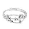Anxiety Stress Relief Ring Retro Fashionable Elegant 3 Layer Rotating Bead Ring for Office Work Party