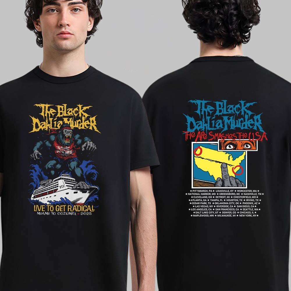 

The Black Dahlia Murder The Ape Smashes The USA Cities Tour Schedule T-Shirt 3XL