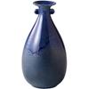 Ale-net Flower Vase, W12.5 X D12.5 X H24cm, Blue Glass Vase, Shigaraki Ware, Made In Japan