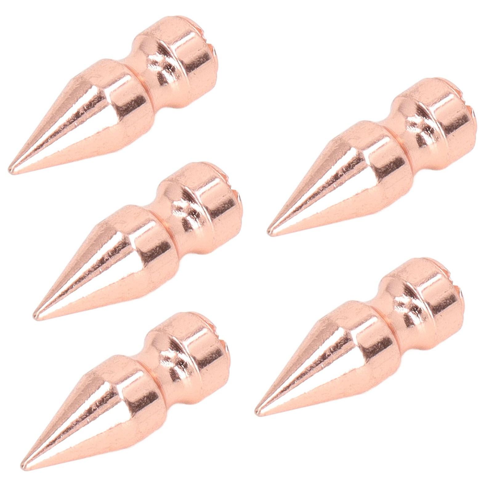 

5pcs Spikes High Platform Rose Gold Burr Free 9x25mm Electroplating Copper Clothing Cone Spikes for DIY Punk Style