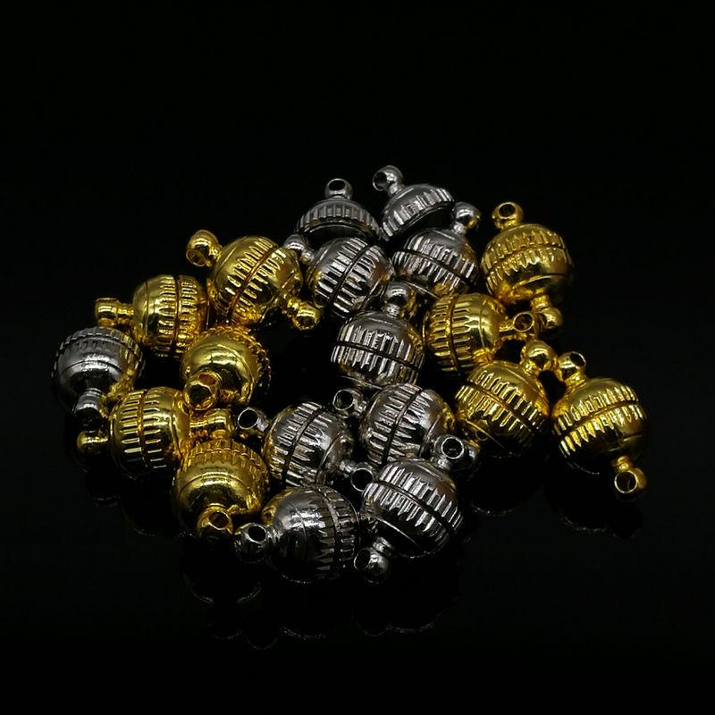 8mm Gold & Silver Magnetic Clasps for DIY Jewelry - P-066