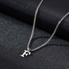 Simple A-Z Letter Necklace for Men Waterproof Stainless Steel 26 Letters Pendant Necklace Men’s Minimal Initial Necklace
