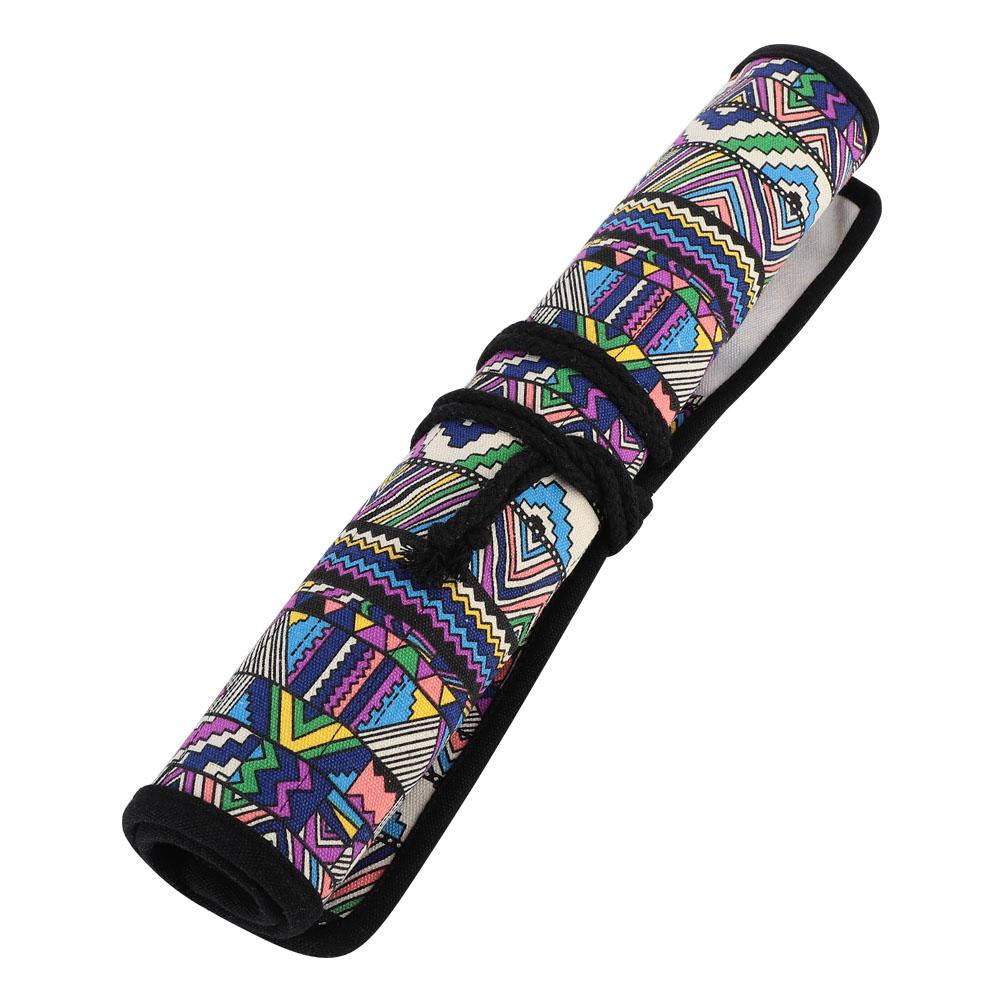 20 Holes Handmade Canvas Paintbrush Holder Paint Pen Case Stationery Pen Storage Pouch